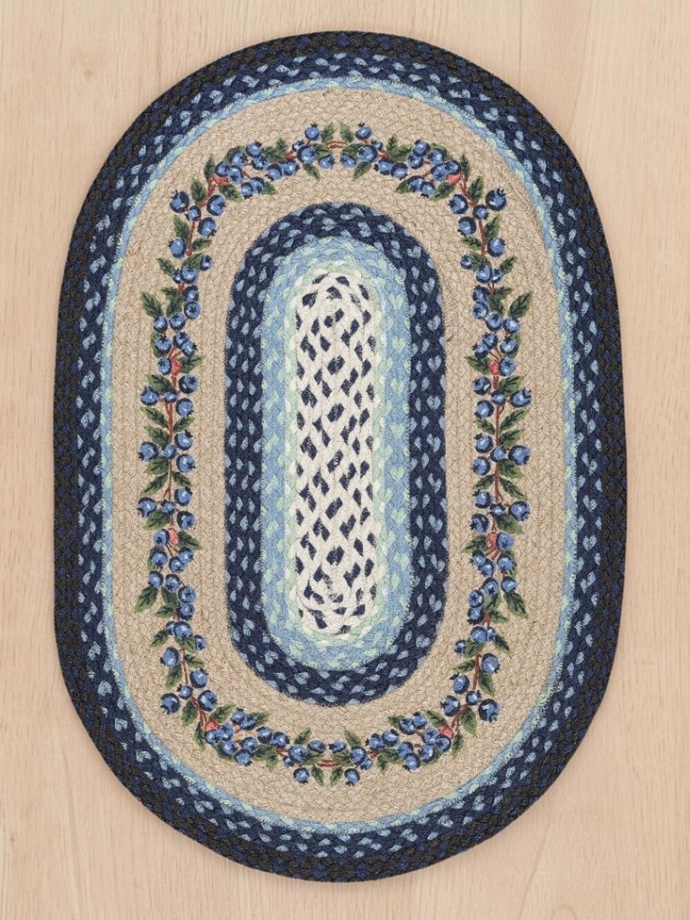 Blueberry Vine Oval Rug 20 x 30 by Earth Rugs